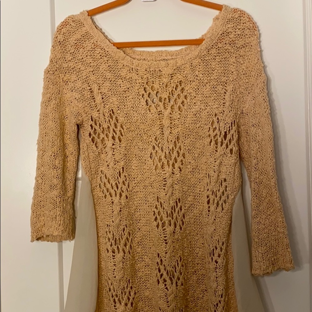 Anthropologie light pink spring sweater